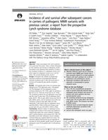 Incidence of and survival after subsequent cancers in carriers of pathogenic MMR variants with previous cancer: a report from the prospective Lynch syndrome database