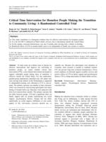 Critical Time Intervention for Homeless People Making the Transition to Community Living: A Randomized Controlled Trial