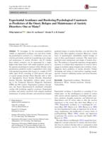 Experiential Avoidance and Bordering Psychological Constructs as Predictors of the Onset, Relapse and Maintenance of Anxiety Disorders: One or Many?