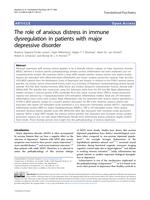 The role of anxious distress in immune dysregulation in patients with major depressive disorder