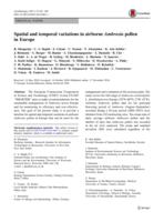 Spatial and temporal variations in airborne Ambrosia pollen in Europe