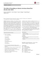The effect of breathing on ductus arteriosus blood flow directly after birth