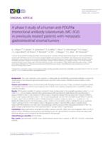 A phase II study of a human anti-PDGFR alpha monoclonal antibody (olaratumab, IMC-3G3) in previously treated patients with metastatic gastrointestinal stromal tumors