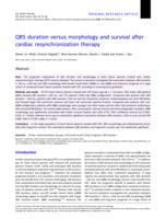 QRS duration versus morphology and survival after cardiac resynchronization therapy