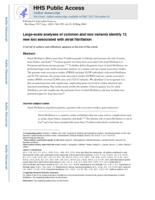 Large-scale analyses of common and rare variants identify 12 new loci associated with atrial fibrillation