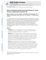 Efficacy of meaning-centered group psychotherapy for cancer survivors: a randomized controlled trial