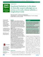 Functional limitations in the phase of clinically suspect arthralgia are as serious as in early clinical arthritis; a longitudinal study