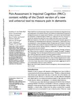 Pain Assessment in Impaired Cognition (PAIC): content validity of the Dutch version of a new and universal tool to measure pain in dementia