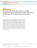 Genome-wide association study in 79,366 European-ancestry individuals informs the genetic architecture of 25-hydroxyvitamin D levels