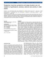 Subjective insomnia symptoms and sleep duration are not related to hypothalamic-pituitary-adrenal axis activity in older adults