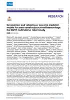 Development and validation of outcome prediction models for aneurysmal subarachnoid haemorrhage: the SAHIT multinational cohort study