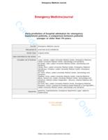 Early prediction of hospital admission for emergency department patients: a comparison between patients younger or older than 70 years