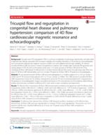 Tricuspid flow and regurgitation in congenital heart disease and pulmonary hypertension: comparison of 4D flow cardiovascular magnetic resonance and echocardiography