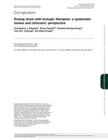 Dosing down with biologic therapies: a systematic review and clinicians' perspective (vol 56, pg 1847, 2017)