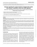 Outcome reporting for surgical treatment of degenerative mitral valve disease: a systematic review and critical appraisal