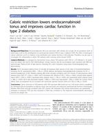 Caloric restriction lowers endocannabinoid tonus and improves cardiac function in type 2 diabetes