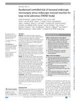 Randomised controlled trial of transanal endoscopic microsurgery versus endoscopic mucosal resection for large rectal adenomas (TREND Study)