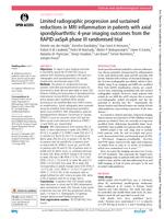 Limited radiographic progression and sustained reductions in MRI inflammation in patients with axial spondyloarthritis: 4-year imaging outcomes from the RAPID-axSpA phase III randomised trial