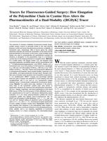 Tracers for Fluorescence-Guided Surgery: How Elongation of the Polymethine Chain in Cyanine Dyes Alters the Pharmacokinetics of a Dual-Modality c[RGDyK] Tracer