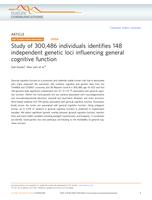 Study of 300,486 individuals identifies 148 independent genetic loci influencing general cognitive function