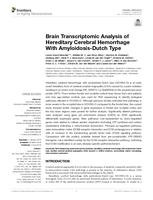 Brain Transcriptomic Analysis of Hereditary Cerebral Hemorrhage With Amyloidosis-Dutch Type