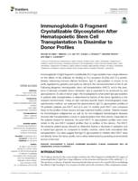 Immunoglobulin G Fragment Crystallizable Glycosylation Hematopoietic Stem Cell Transplantation Is Dissimilar to Donor Profiles