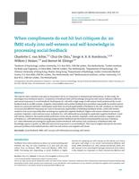 When compliments do not hit but critiques do: an fMRI study into self-esteem and self-knowledge in processing social feedback