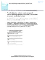 Perceived doctor-patient relationship and satisfaction with general practitioner care in older persons in residential homes