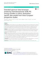 Extended-spectrum beta-lactamase-producing Enterobacteriaceae (ESBL-PE) among travellers to Africa: destination-specific data pooled from three European prospective studies