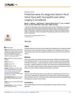 Predictive value of a diagnostic block in focal nerve injury with neuropathic pain when surgery is considered