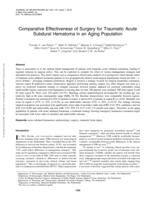 Comparative Effectiveness of Surgery for Traumatic Acute Subdural Hematoma in an Aging Population