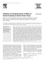 Validation and Implementation of BRCA1/2 Variant Screening in Ovarian Tumor Tissue