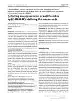 Detecting molecular forms of antithrombin by LC-MRM-MS: defining the measurands