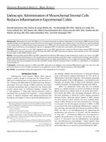 Endoscopic Administration of Mesenchymal Stromal Cells Reduces Inflammation in Experimental Colitis