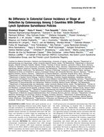 No Difference in Colorectal Cancer Incidence or Stage at Detection by Colonoscopy Among 3 Countries With Different Lynch Syndrome Surveillance Policies