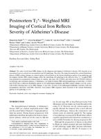 Postmortem T-2* - Weighted MRI Imaging of Cortical Iron Reflects Severity of Alzheimer's Disease