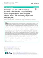 The "more at home with dementia" program: a randomized controlled study protocol to determine how caregiver training affects the well-being of patients and caregivers