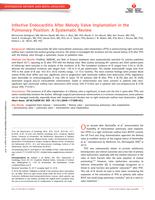 Infective Endocarditis After Melody Valve Implantation in the Pulmonary Position: A Systematic Review