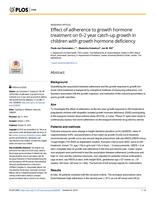 Effect of adherence to growth hormone treatment on 0-2 year catch-up growth in children with growth hormone deficiency