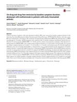 On-drug and drug-free remission by baseline symptom duration: abatacept with methotrexate in patients with early rheumatoid arthritis