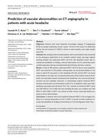 Prediction of vascular abnormalities on CT angiography in patients with acute headache
