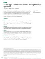 FSHD type 2 and Bosma arhinia microphthalmia syndrome Two faces of the same mutation