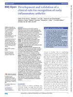 Development and validation of a clinical rule for recognition of early inflammatory arthritis