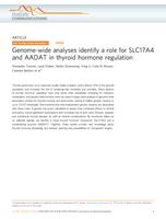 Genome-wide analyses identify a role for SLC17A4 and AADAT in thyroid hormone regulation