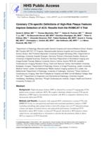 Coronary Computed Tomography Angiography-Specific Definitions of High-Risk Plaque Features Improve Detection of Acute Coronary Syndrome: Results From the ROMICAT II Trial