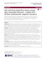Left ventricular blood flow kinetic energy after myocardial infarction - insights from 4D flow cardiovascular magnetic resonance