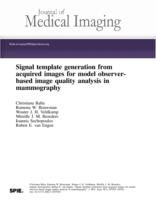 Signal template generation from acquired images for model observer-based image quality analysis in mammography