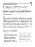 The association between cancer family history and ovarian cancer risk in BRCA1/2 mutation carriers: can it be explained by the mutation position?