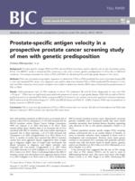 Prostate-specific antigen velocity in a prospective prostate cancer screening study of men with genetic predisposition