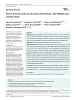 Factor V levels and risk of venous thrombosis: The MEGA case-control study